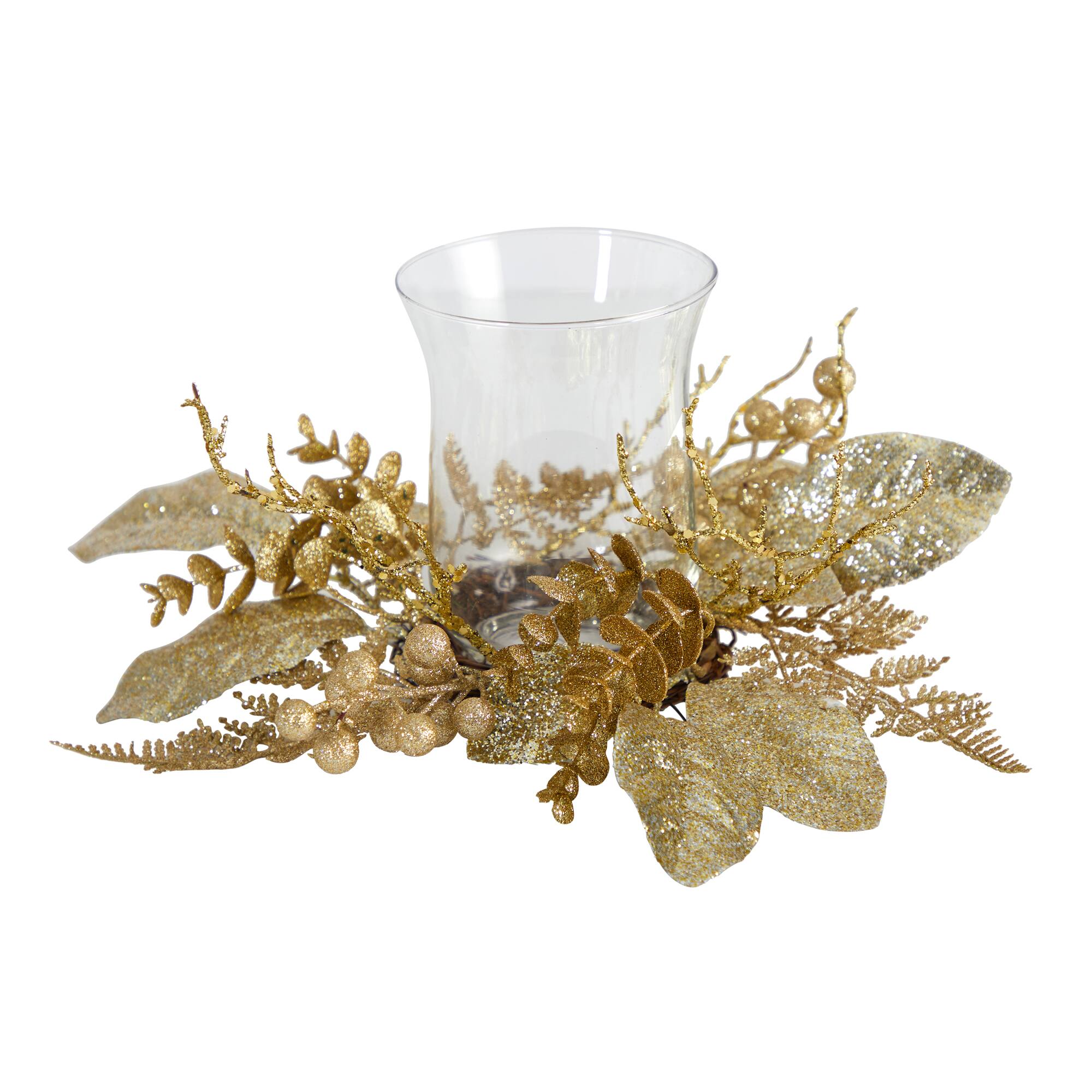 10" Golden Artificial Christmas Candelabrum